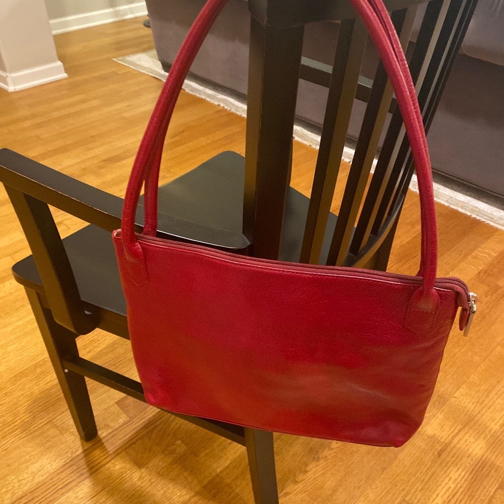 Clarks red leather purse